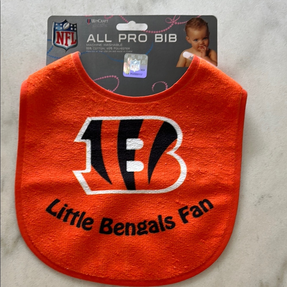 NFL Bengals Orange Black Bib- Brand New